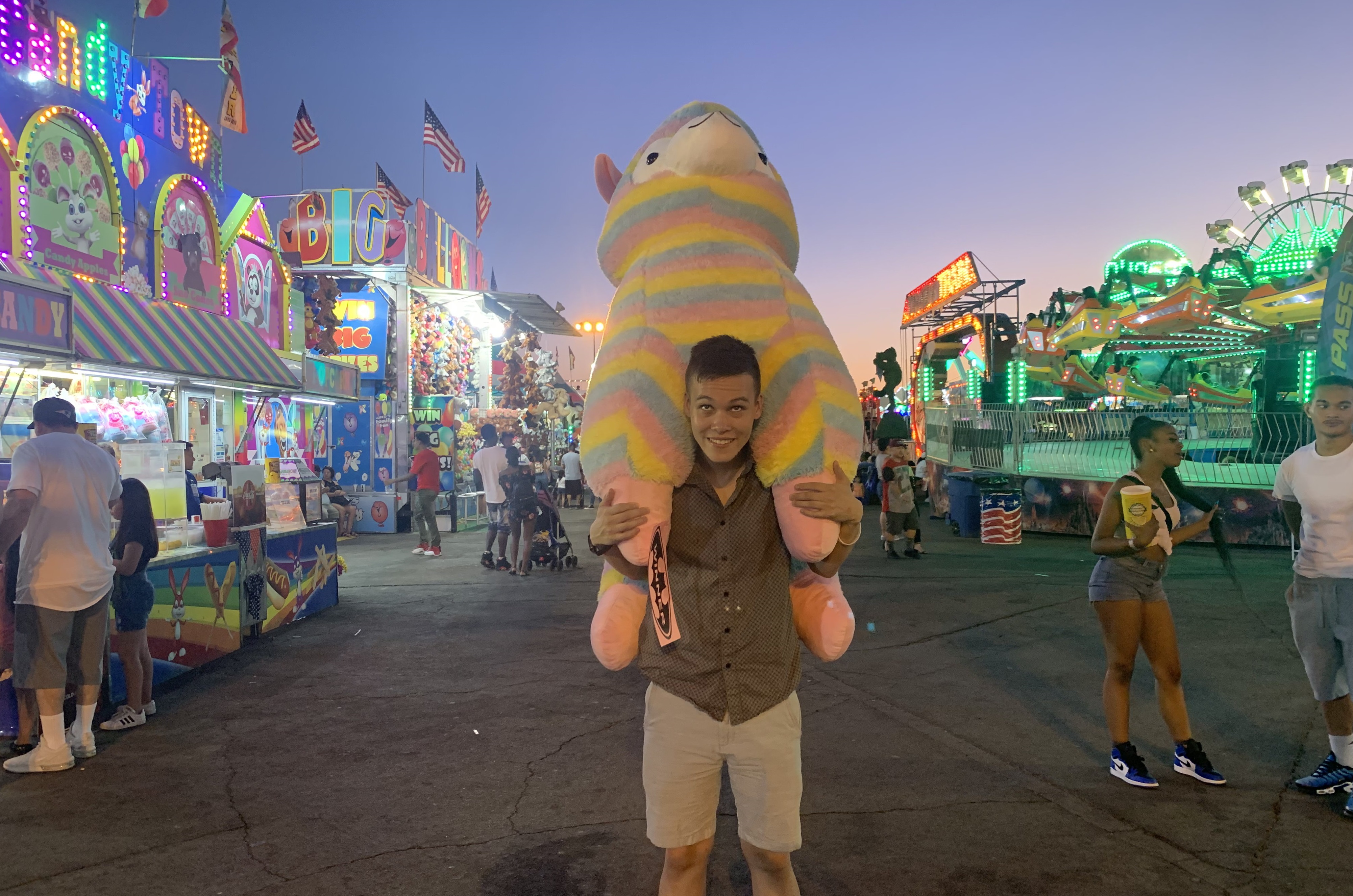 Me with a Giant Stuffed Llama I Won at the Sacramento State Fair